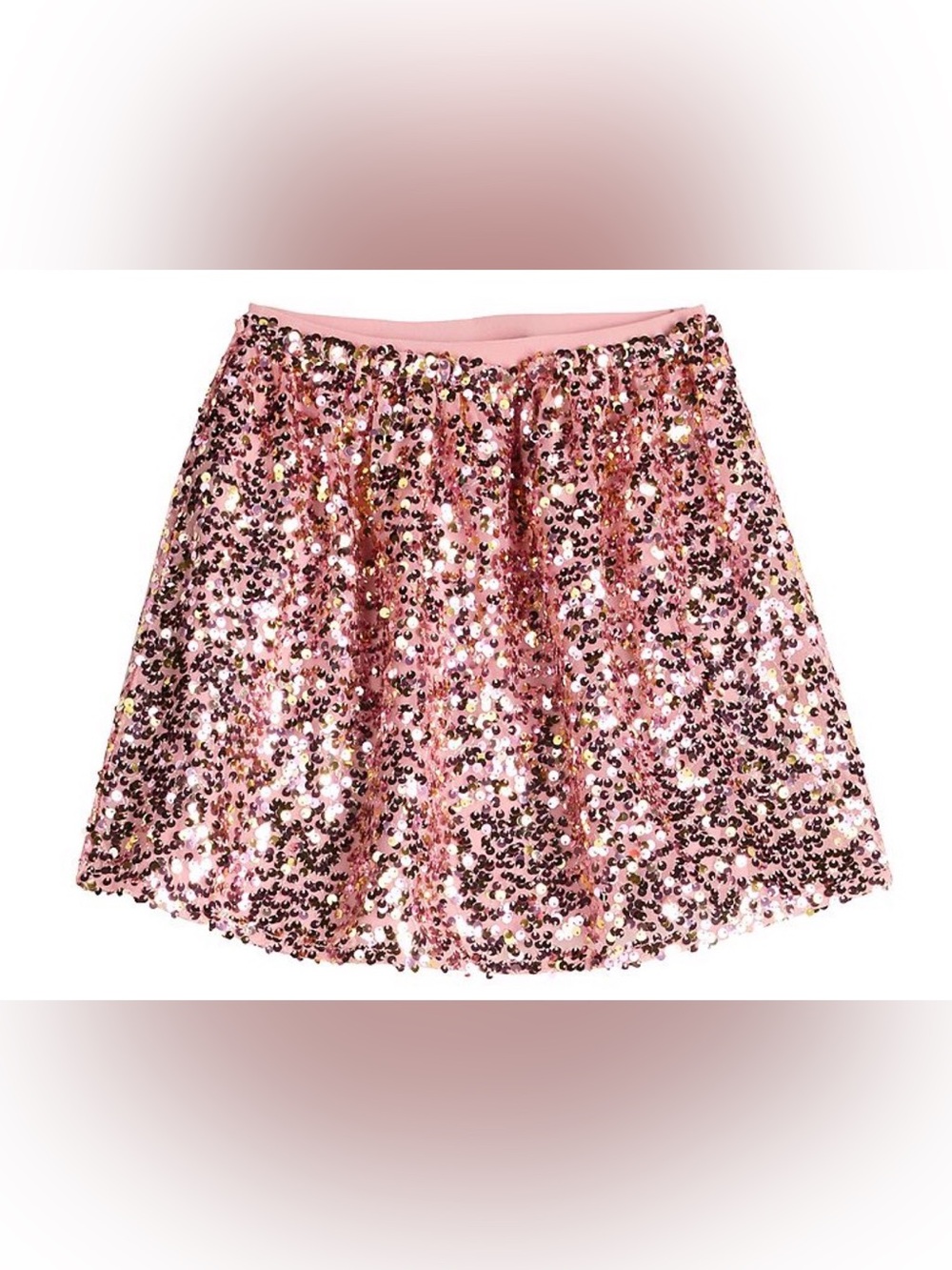 NWT Girls Pink Sequin Pull-on Skirt